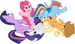 Size: 8521x5000 | Tagged: safe, artist:emedina13, derpibooru import, applejack, pinkie pie, rainbow dash, rarity, twilight sparkle, earth pony, pegasus, pony, unicorn, dragonshy, absurd resolution, simple background, transparent background, vector