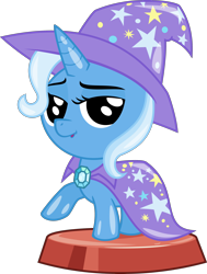 Size: 2528x3348 | Tagged: safe, artist:phucknuckl, derpibooru import, part of a set, trixie, pony, unicorn, my little pocket ponies, cape, clothes, female, hat, ios game, looking at you, mare, pocket ponies, simple background, transparent background