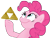 Size: 990x759 | Tagged: safe, pinkie pie, earth pony, pony, look what pinkie found, simple background, the legend of zelda, transparent background, triforce