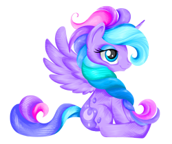 Size: 3334x2800 | Tagged: safe, artist:perfexsoniya, princess luna, alicorn, pony, alternate hairstyle, s1 luna, sitting, solo, spread wings