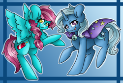 Size: 3389x2271 | Tagged: safe, artist:sk-ree, derpibooru import, trixie, oc, pony, unicorn, female, high res, mare, simple background, smiling