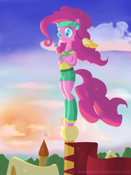 Size: 1280x1707 | Tagged: safe, artist:munkari, pinkie pie, pony, bipedal, leg warmers