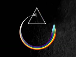 Size: 1024x768 | Tagged: safe, rainbow dash, pegasus, pony, album cover, dash side of the moon, female, hipgnosis, mare, pink floyd, prism, the dark side of the moon, wallpaper