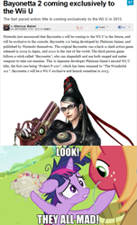 Size: 605x995 | Tagged: safe, derpibooru import, apple bloom, big macintosh, scootaloo, sweetie belle, twilight sparkle, earth pony, pony, lesson zero, bayonetta, bayonetta (character), cutie mark crusaders, male, nintendo, stallion, wii u