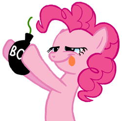 Size: 692x683 | Tagged: safe, pinkie pie, earth pony, pony, bomb, solo