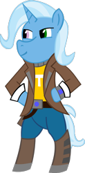 Size: 624x1273 | Tagged: safe, artist:jewelsfriend, derpibooru import, trixie, pony, bipedal, borderlands, borderlands 2, borderlands the pre-sequel, crossover, handsome jack, heterochromia