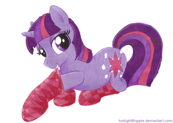 Size: 986x702 | Tagged: safe, artist:foxxy-arts, derpibooru import, twilight sparkle, checkered socks, clothes, socks, solo