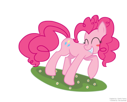 Size: 2078x1666 | Tagged: safe, artist:doctorraz, artist:leadhooves, pinkie pie, earth pony, pony, blush sticker, blushing, simple background, smiling, solo, transparent background, vector