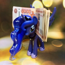 Size: 1936x1936 | Tagged: safe, princess luna, bank note, funko, irl, money, photo, ruble, russia, russian, solo, toy