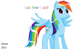 Size: 900x583 | Tagged: safe, artist:doomxwolf, rainbow dash, pegasus, pony, female, solo