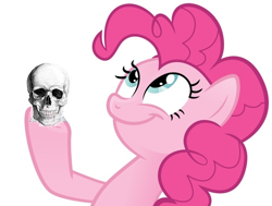 Size: 528x400 | Tagged: safe, pinkie pie, earth pony, pony, alas poor yorick, hamlet, look what pinkie found, shakespeare