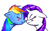 Size: 360x225 | Tagged: artist needed, source needed, safe, rainbow dash, rarity, pegasus, pony, unicorn, blushing, female, lesbian, nuzzling, raridash, shipping