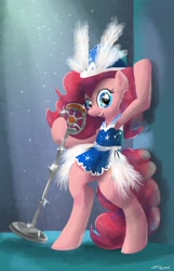 Size: 1800x2800 | Tagged: safe, artist:docwario, pinkie pie, pony, semi-anthro, clothes, dress, female, looking at you, solo