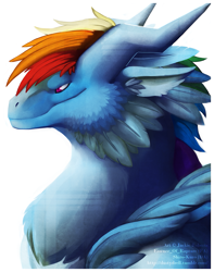 Size: 807x1024 | Tagged: safe, artist:dustydrell, artist:essence of rapture, artist:ius-iuris, artist:shiro-kuro, rainbow dash, dragon, dragonified, rainbow dragon, species swap