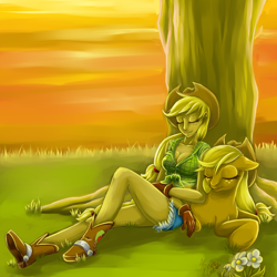 Size: 1000x1000 | Tagged: safe, applejack, pony, applejack's hat, boots, cowboy boots, cowboy hat, hat, human ponidox, humanized