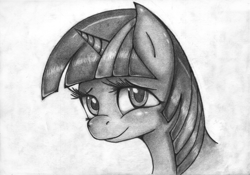 Size: 2443x1707 | Tagged: safe, artist:ghostofwar909, derpibooru import, twilight sparkle, monochrome, traditional art