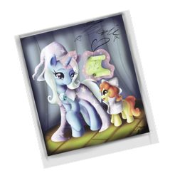 Size: 600x628 | Tagged: safe, artist:ponyswirl, derpibooru import, trixie, pony, unicorn, autograph, female, filly, mare, photo, stage