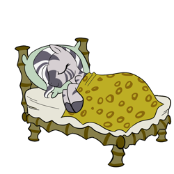 Size: 1000x1000 | Tagged: safe, artist:madmax, zecora, zebra, blanket, loose hair, sleeping