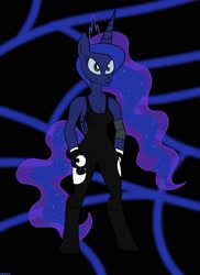 Size: 931x1280 | Tagged: safe, artist:mofetafrombrooklyn, princess luna, anthro, clothes swap, solo, wrestler