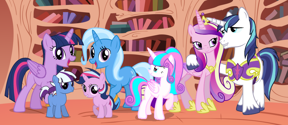my little pony princess cadence and shining armor as fillies