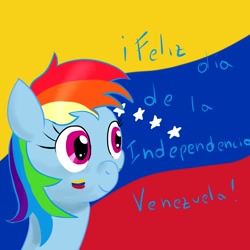 Size: 1500x1500 | Tagged: safe, artist:darhus, rainbow dash, pegasus, pony, flag, independence day, venezuela, venezuelan independence day