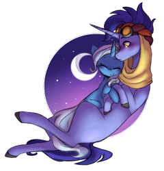 Size: 788x820 | Tagged: safe, artist:s1nb0y, derpibooru import, hoo'far, trixie, horse, pony, saddle arabian, unicorn, road to friendship, colored hooves, crescent moon, female, male, mare, moon, night, shipping, simple background, size difference, stallion, straight, transparent background, trixfar