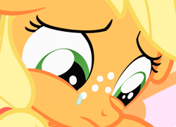 Size: 932x670 | Tagged: safe, applejack, earth pony, pony, close-up, crying, sad, solo