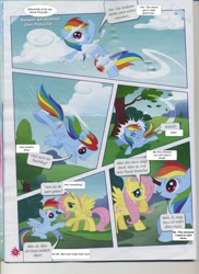 Size: 1131x1556 | Tagged: safe, fluttershy, rainbow dash, pegasus, pony, comic:have a break!, comic:mach mal pause!, comic, german, german comic, official, photo, translation