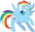 Size: 895x818 | Tagged: safe, artist:arastane-siryphia, rainbow dash, pegasus, pony, blue coat, blue wings, female, mare, multicolored mane, simple background, smiling, solo