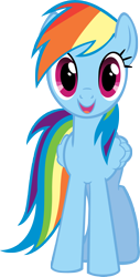 Size: 3087x6057 | Tagged: safe, artist:kittyhawk-contrail, part of a set, rainbow dash, pegasus, pony, cute, dashabetes, happy, hugpony poses, looking at you, open mouth, simple background, smiling, solo, transparent background, vector