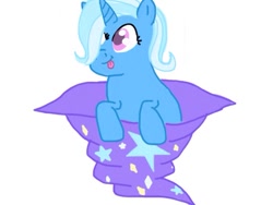 Size: 640x480 | Tagged: safe, artist:ask-silver-stuff, derpibooru import, trixie, pony, unicorn, female, filly, mare, solo, tongue out, trixie's hat