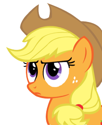 Size: 434x528 | Tagged: safe, applejack, earth pony, pony, eyes, female, mare, simple background, solo