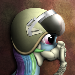 Size: 1700x1700 | Tagged: safe, artist:zirbronium, rainbow dash, pegasus, pony, blue coat, female, mare, military, multicolored mane, pilot, solo