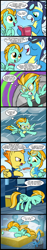 Size: 656x3500 | Tagged: safe, artist:madmax, lightning dust, soarin', spitfire, pegasus, pony, bed, comic, dizzitron, feels, female, filly, harsher in hindsight, male, mare, origins, pillow, rain, sad, stallion, wonderbolt trainee uniform, younger