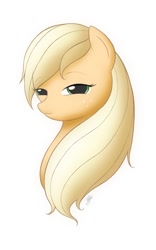 Size: 750x1200 | Tagged: safe, artist:jdan-s, applejack, earth pony, pony, bust, portrait, simple background, solo