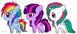 Size: 1159x515 | Tagged: safe, artist:ponymonster, derpibooru import, gusty, rainbow dash, twilight sparkle, pegasus, pony, g1