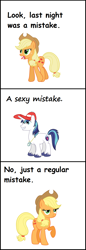 Size: 568x1654 | Tagged: safe, applejack, shining armor, earth pony, pony, unicorn, female, futurama, male, mare, stallion