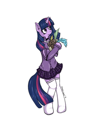 Size: 600x800 | Tagged: safe, artist:sharkyteef, derpibooru import, twilight sparkle, anthro, female, multicolored hair, purple skin