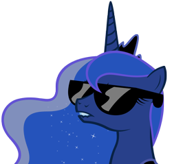 Size: 4000x3817 | Tagged: dead source, safe, artist:santafer, princess luna, alicorn, pony, dat butt, lip bite, meme, simple background, solo, sunglasses, transparent background, vector