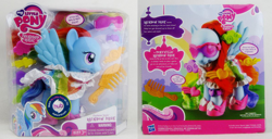 Size: 1184x604 | Tagged: safe, rainbow dash, fashion style, irl, photo, rainbow dash always dresses in style, toy