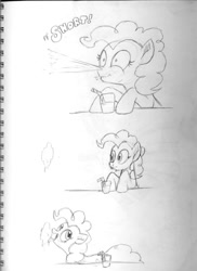 Size: 747x1024 | Tagged: safe, artist:docwario, pinkie pie, earth pony, pony, female, mare, simple background, spit take, white background