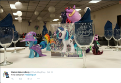 Size: 863x595 | Tagged: safe, derpibooru import, dj pon-3, spitfire, trixie, twilight sparkle, twilight sparkle (alicorn), vinyl scratch, alicorn, pony, 2014, convention, custom, female, funko, future twilight, irl, mare, nightmare nights dallas, photo, toy, twitter, wedding