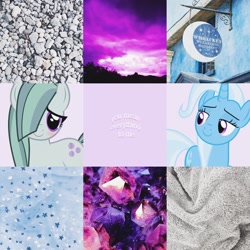 Size: 1280x1280 | Tagged: safe, artist:ponysource, derpibooru import, marble pie, trixie, crack shipping, female, lesbian, marbixie, moodboard, shipping