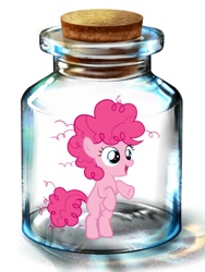 Size: 600x800 | Tagged: safe, pinkie pie, earth pony, pony, filly, filly pinkie pie, foal, messy mane, pony in a bottle