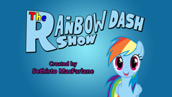 Size: 1920x1080 | Tagged: safe, artist:charleston-and-itchy, rainbow dash, pegasus, pony, blue coat, female, mare, multicolored mane, parody, solo, tv show