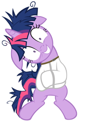 Size: 3411x4676 | Tagged: safe, artist:dentist73548, derpibooru import, twilight sparkle, pony, unicorn, female, insanity, looking at you, mare, shrunken pupils, simple background, straitjacket, transparent background, twilight snapple, vector