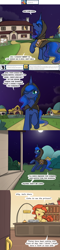 Size: 1000x4174 | Tagged: safe, artist:theparagon, princess luna, oc, alicorn, pony, cloak, clothes, colored pupils, comic, hunted luna, offscreen character, pov, saddle bag, tumblr