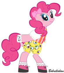 Size: 1400x1600 | Tagged: safe, artist:bobarella, pinkie pie, earth pony, pony, bowtie, clothes, costume, eyes, ponponpon, solo