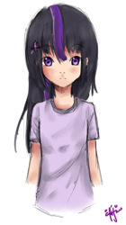 Size: 700x1250 | Tagged: safe, artist:inkintime, derpibooru import, twilight sparkle, human, female, humanized, multicolored hair