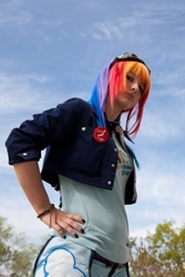 Size: 667x1000 | Tagged: safe, rainbow dash, human, cosplay, irl, irl human, photo, russian, solo